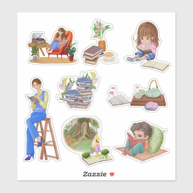 Book lovers stickers (Sheet)