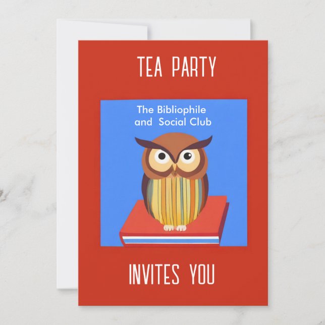 book lovers tea party invitation (Front)