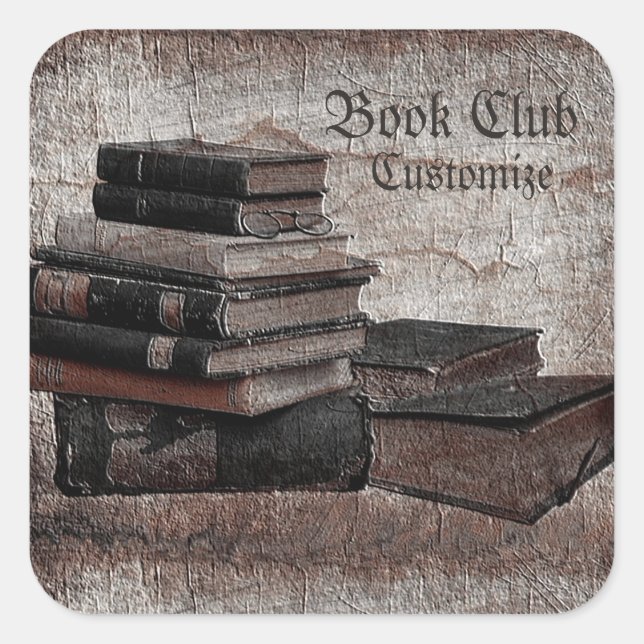 Book Lovers Vintage Book Club Square Sticker (Front)