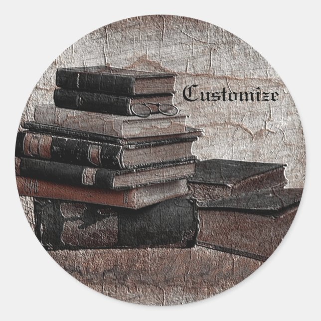 Book Lovers Vintage   Classic Round Sticker (Front)