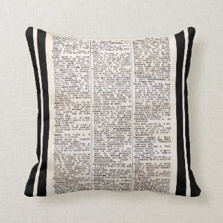 Book Lovers' Vintage Dictionary Page Cushion