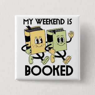 Book Lovers Weekend T-Shirt 15 Cm Square Badge