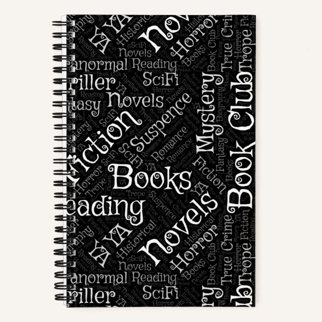Book Lovers Word Cloud Custom Notebook (Front)