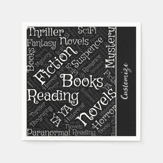 Book Lovers Word Cloud Napkin (Front)