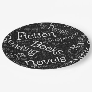 Book Lovers Word Cloud Paper Plate