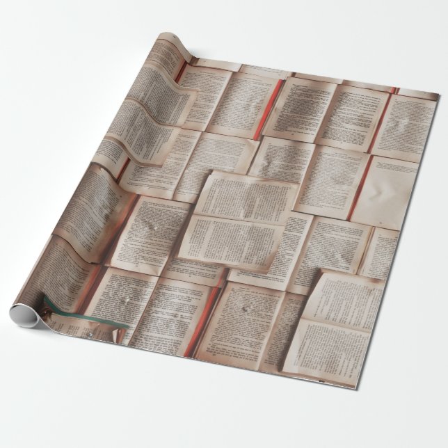 Book Lovers Wrapping Paper (Unrolled)
