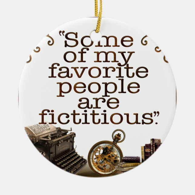 Book Lovers / Writers & Authors Ceramic Tree Decoration (Front)