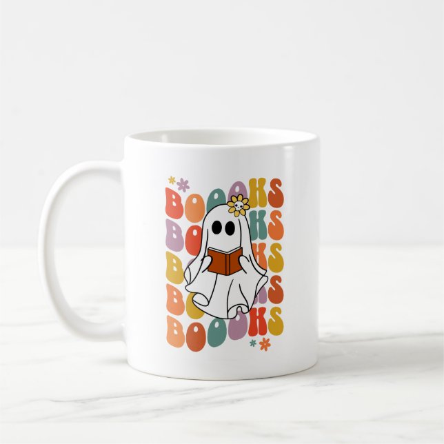 Book Loving Ghost Coffee Mug (Left)