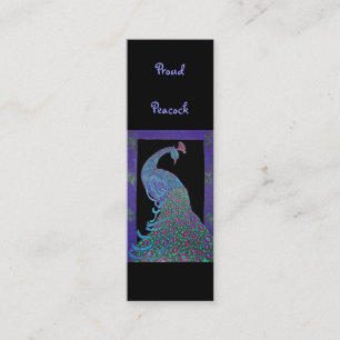 Book mark - Proud  Peacock Mini Business Card