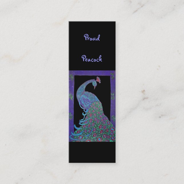 Book mark - Proud  Peacock Mini Business Card (Front)