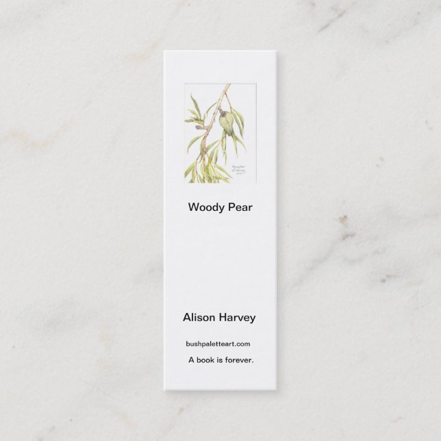 Book mark Woody Pear Mini Business Card (Front)