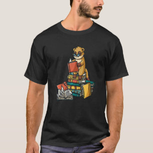 Book Meerkat Sitting On Pile Of Books Book Worm T-Shirt