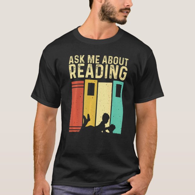 Book  Men Women Reading Readers Librarian T-Shirt (Front)