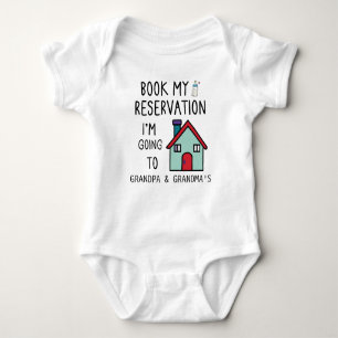 Book My Reservation I'm Going to Grandpa Grandma's Baby Bodysuit