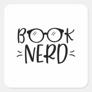Book Nerd - Book Lovers Square Sticker