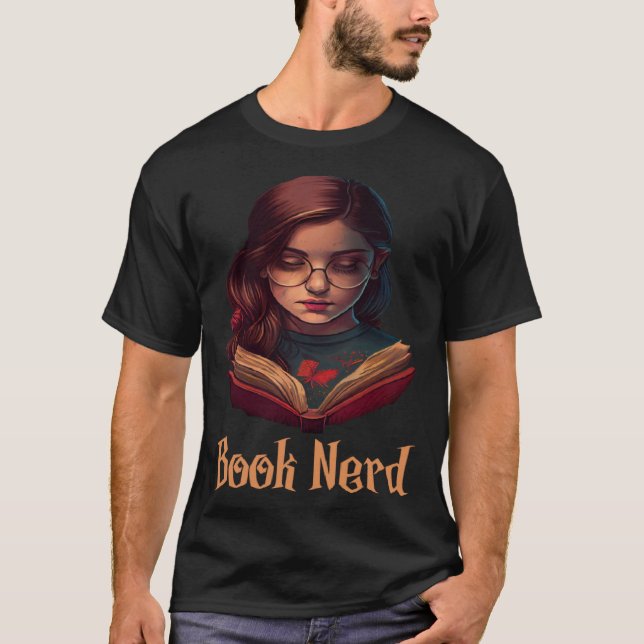 Book Nerd Cute Reading Girl  Perfect for Book T-Shirt (Front)