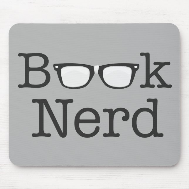 Book Nerd Funny Spectacles Text Mouse Pad (Front)