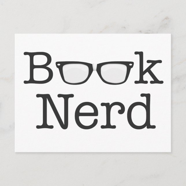 Book Nerd Funny Spectacles Text Postcard (Front)