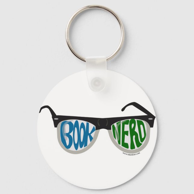 Book Nerd Glasses Key Ring (Front)