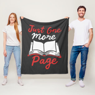 Book Nerd Just One More Page Avid Reader Fleece Blanket