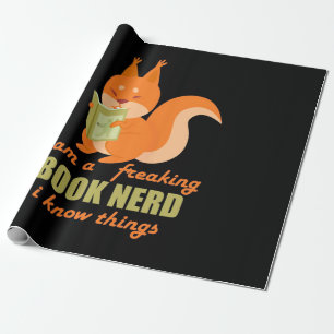 Book Nerd Squirrel Wrapping Paper