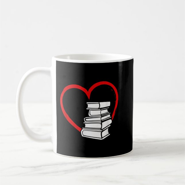Book Nerd's, Book Lover's Valentine's Day T-Shirt Coffee Mug (Left)