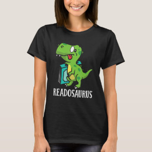Book Nerds Bookworms Reading Readasaurus Dinosaur T-Shirt