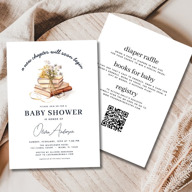  Book New Chapter Begins All in One Baby Shower Invitation (Creator Uploaded)