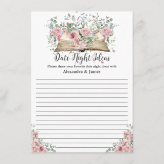 Book New Chapter Date Night Ideas Bridal Game Card