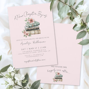 Book New Chapter Floral Bridal Shower Invitation