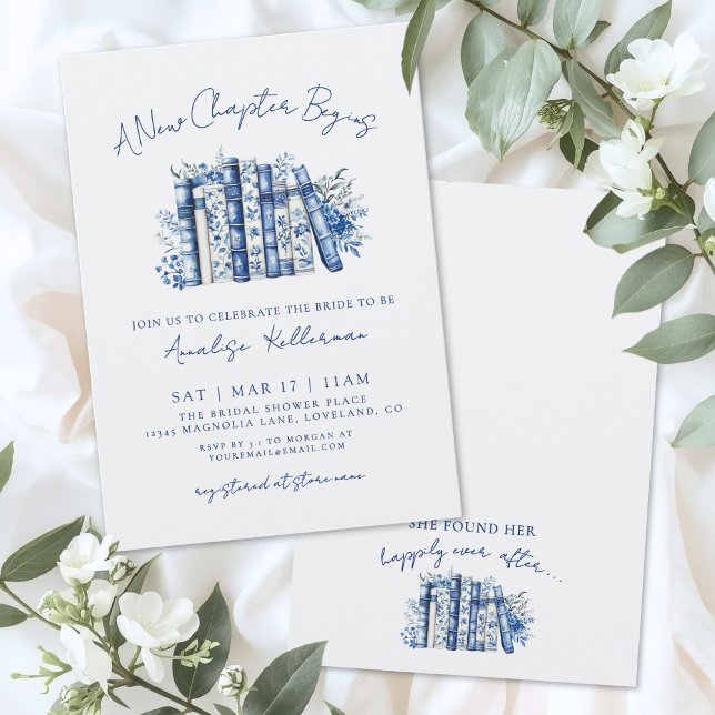 Book New Chapter Floral Bridal Shower Invitation (Book New Chapter Floral Bridal Shower Invitati Invitation)