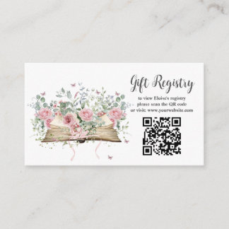 Book New Chapter Gift Registry Bridal Shower Enclosure Card