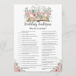 Book New Chapter Wedding Traditions Bridal Game Card