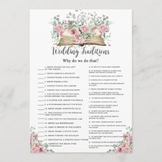 Book New Chapter Wedding Traditions Bridal Game Card