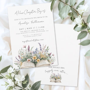 Book New Chapter Wildflower Bridal Shower Invitation