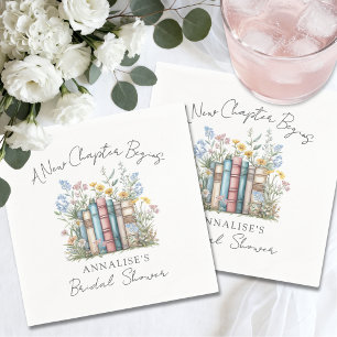 Book New Chapter Wildflower Bridal Shower Napkin