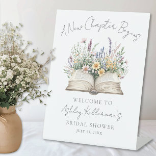 Book New Chapter Wildflower Bridal Shower Sign
