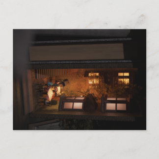 Book nook diorama - little cafe postcard