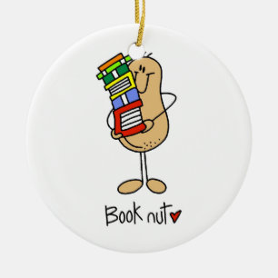 Book Nut T-shirts and Gifts Ceramic Tree Decoration
