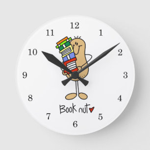 Book Nut T-shirts and Gifts Round Clock