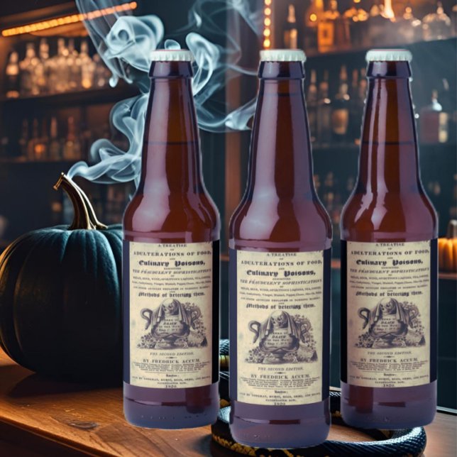 Book of culinary poisons from 1820 antique skull beer bottle label (Creator Uploaded)