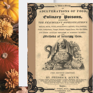 Book of culinary poisons from 1820 antique skull postcard
