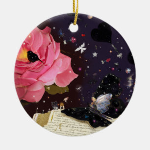 Book of fairy tales ceramic tree decoration