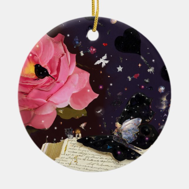 Book of fairy tales ceramic tree decoration (Front)