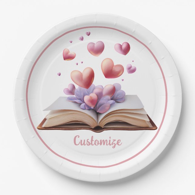 Book Of Hearts   Paper Plate (Front)
