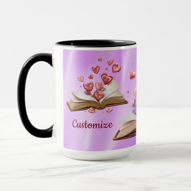 Book Of Hearts Pink Mug (Left)
