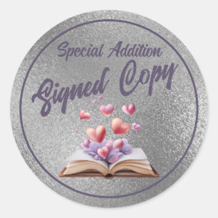 Book Of Hearts Signed Copy Silver Classic Round Sticker