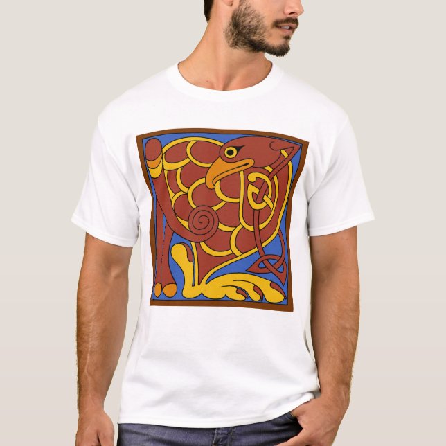 Book Of Kells Celtic Knot Mediaeval Bird T-Shirt (Front)