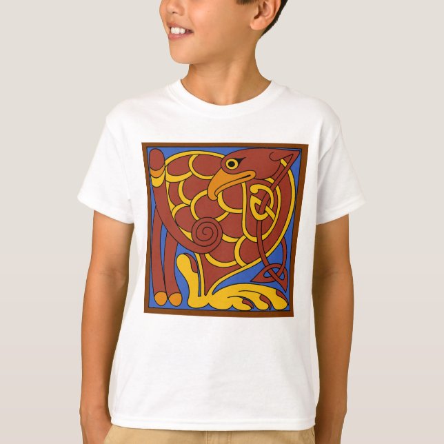 Book Of Kells Celtic Knot Mediaeval Bird T-Shirt (Front)