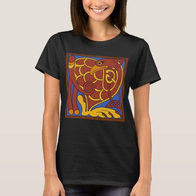 Book Of Kells Celtic Knot Mediaeval Bird T-Shirt (Front)